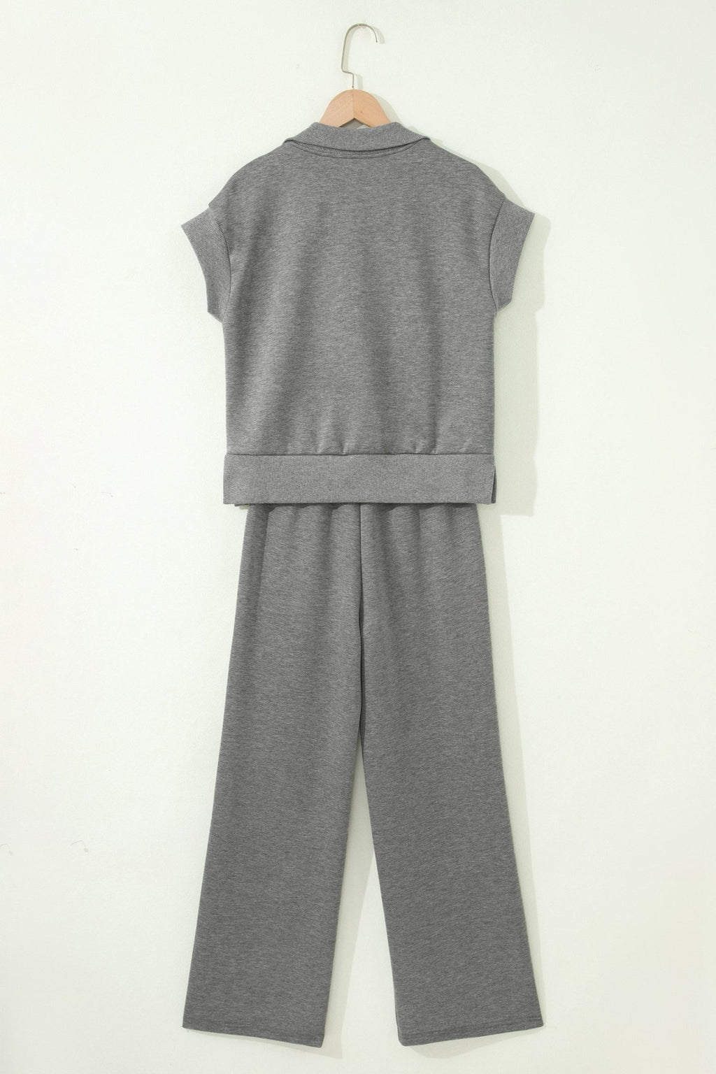 Half Zip Polo Tee & High Waist Pant Set - Rooted & Reckless Co.