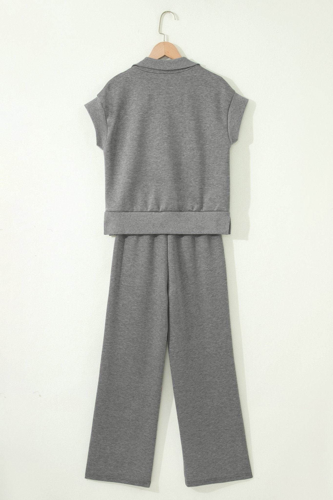 Half Zip Polo Tee & High Waist Pant Set - Rooted & Reckless Co.