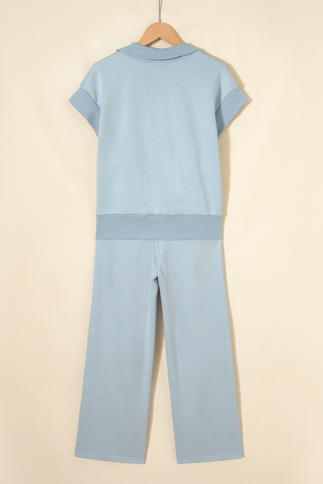Half Zip Polo Tee & High Waist Pant Set - Rooted & Reckless Co.