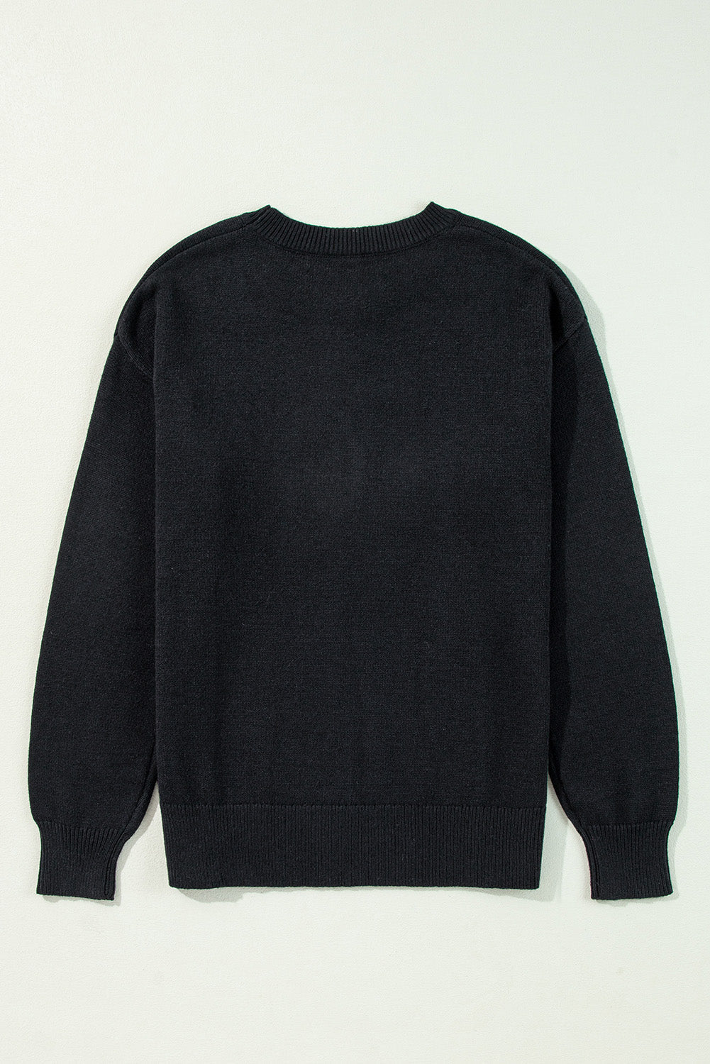 Halloween Boo Drop Shoulder Ribbed Trim Sweater - Rooted & Reckless Co.