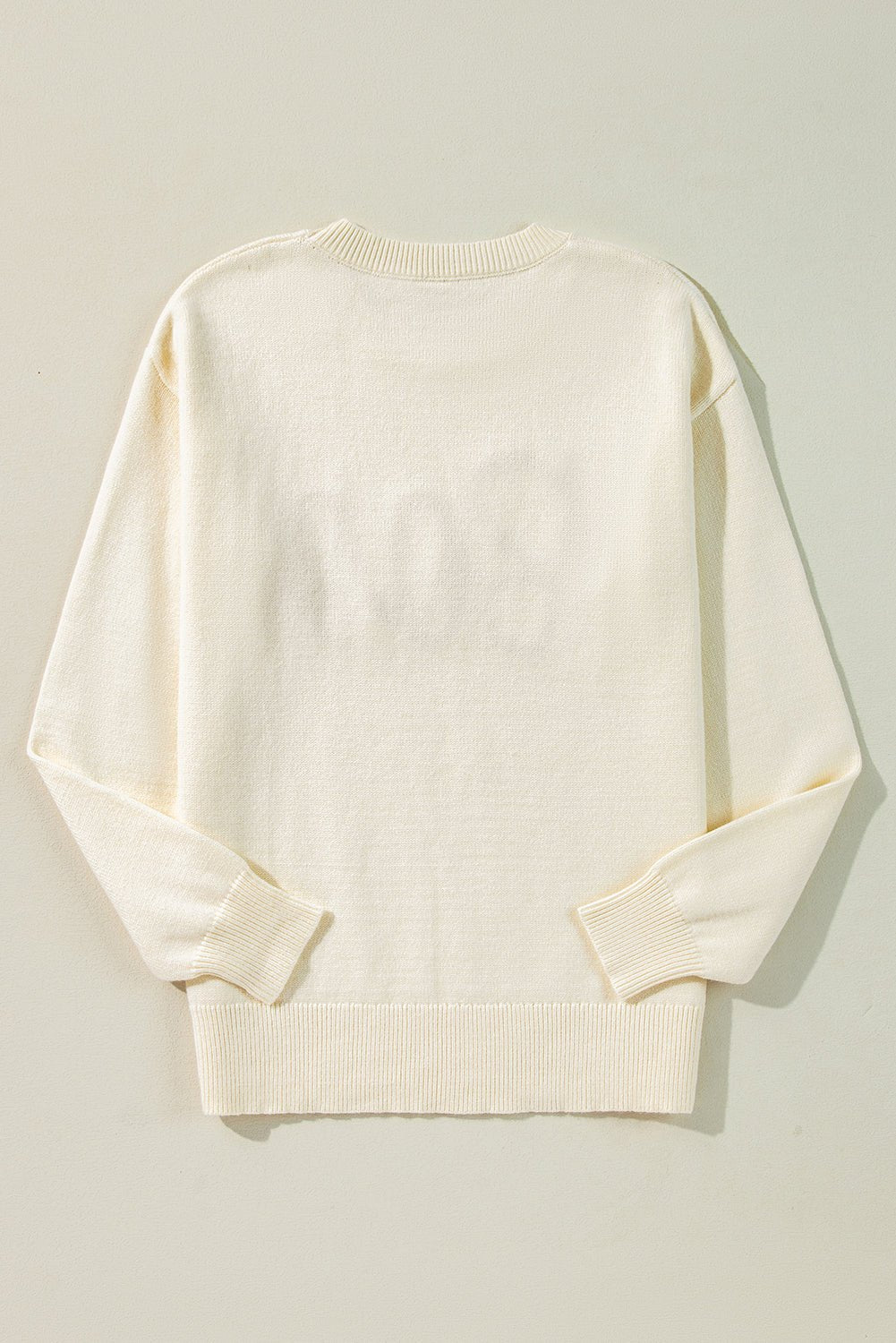 Halloween Boo Drop Shoulder Ribbed Trim Sweater - Rooted & Reckless Co.