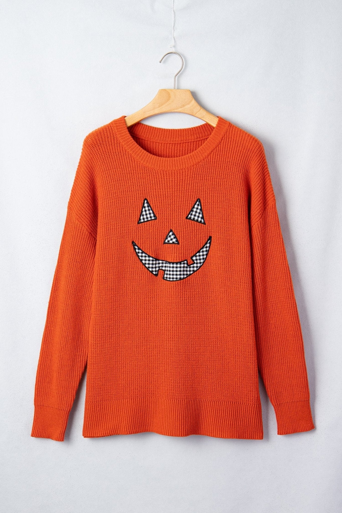 Halloween Drop Shoulder Long Sleeve Round Neck Sweater - Rooted & Reckless Co.
