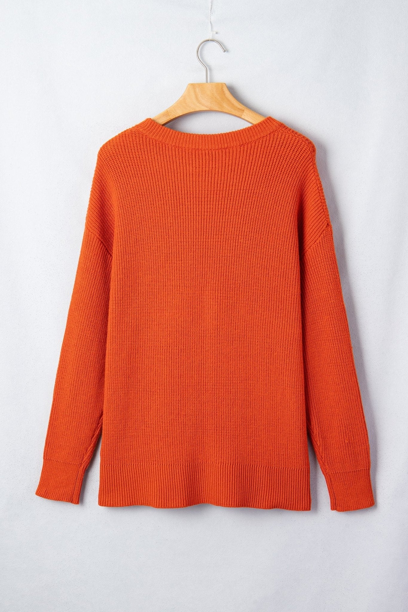 Halloween Drop Shoulder Long Sleeve Round Neck Sweater - Rooted & Reckless Co.
