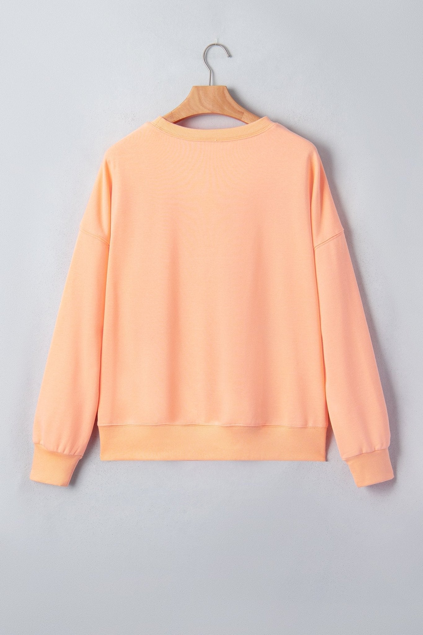Halloween Embroidered Jack-O-Lantern Drop Shoulder Sweatshirt - Rooted & Reckless Co.