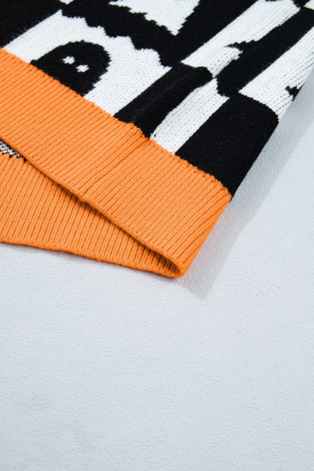 Halloween Ghost Checker High Neck Drop Shoulder Sweater - Rooted & Reckless Co.