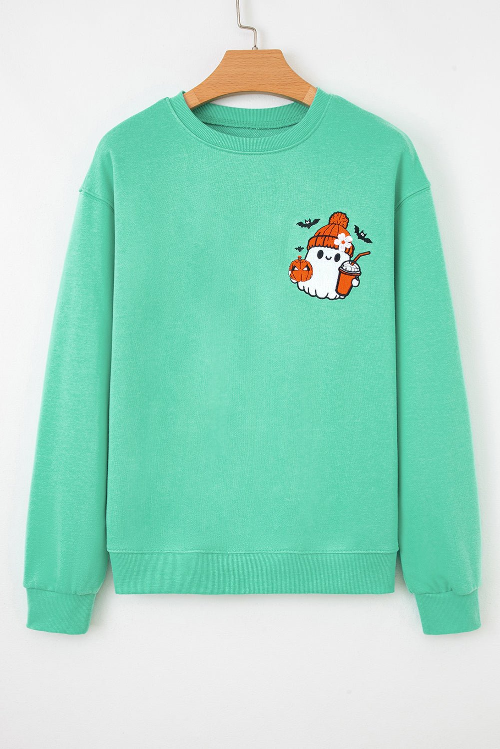 Halloween Ghost Embroidered Sweatshirt - Rooted & Reckless Co.