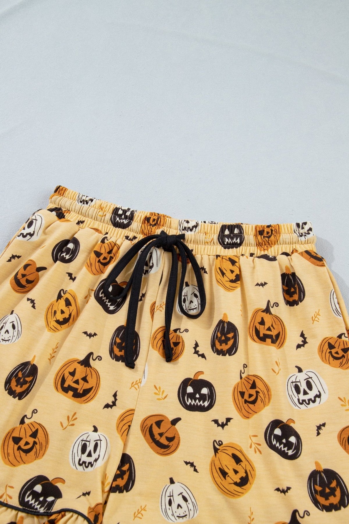 Halloween Jack-O-Lantern Ruffle Top & Shorts Lounge Set - Rooted & Reckless Co.