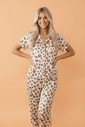 Halloween Leopard Pumpkin Top & Pants Pajama Set - Rooted & Reckless Co.
