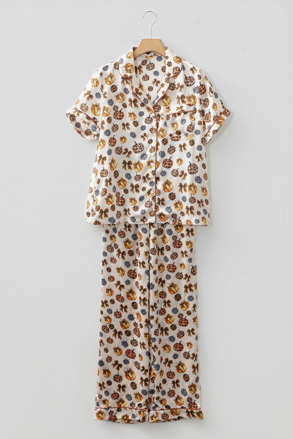 Halloween Leopard Pumpkin Top & Pants Pajama Set - Rooted & Reckless Co.