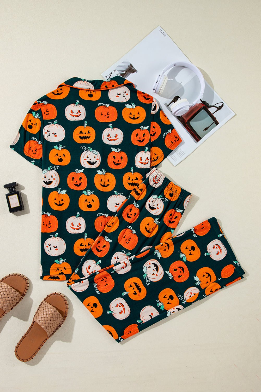 Halloween Pumpkin Shirt & Pants Pajama Set - Rooted & Reckless Co.