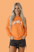 Halloween Spooky Graphic Print Crew Neck Sweatshirt - Rooted & Reckless Co.