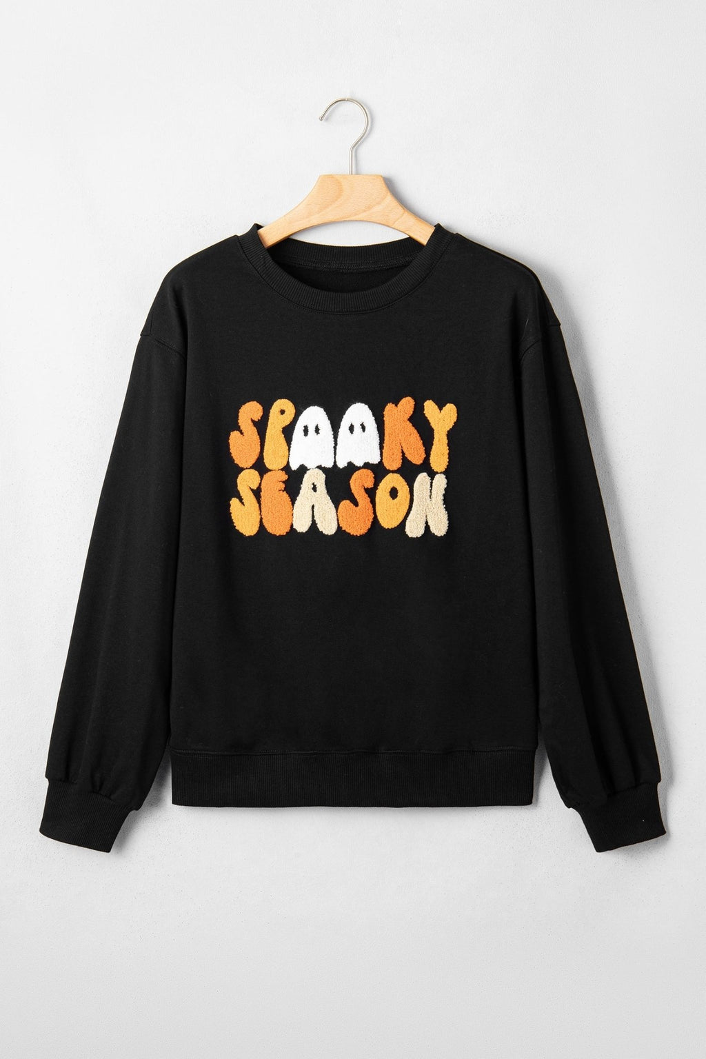 Halloween Spooky Season Embroidered Long Sleeve Sweatshirt - Rooted & Reckless Co.
