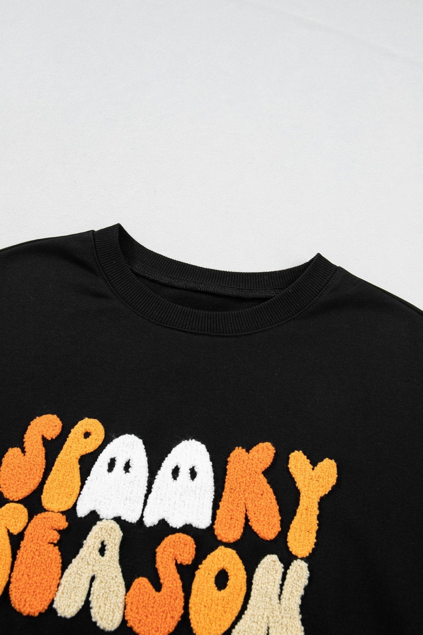 Halloween Spooky Season Embroidered Long Sleeve Sweatshirt - Rooted & Reckless Co.