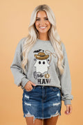 Halloween Western Ghost Sequin Graphic Long Sleeve Sweatshirt - Rooted & Reckless Co.