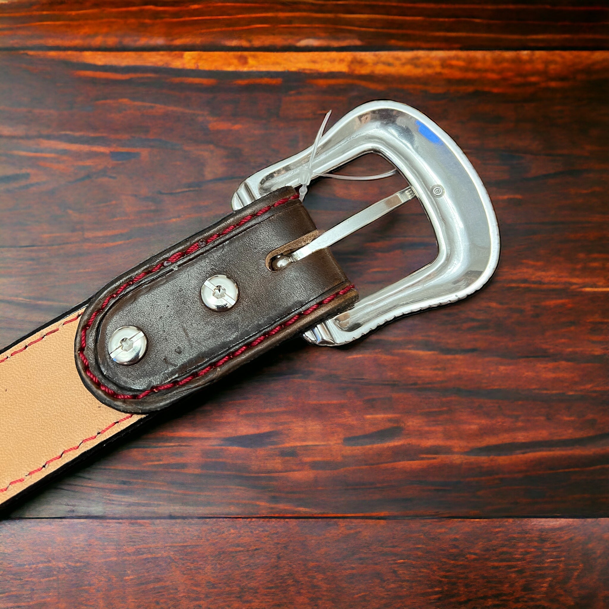 Hand-Tooled Western Leather Belt — Floral Design (32–36 Waist) - Rooted & Reckless Co.