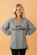 Happy Halloween Sequin Graphic Long Sleeve Top - Rooted & Reckless Co.