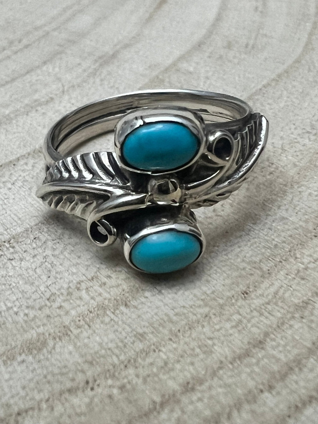 Harry Yazzie Navajo Kingman Turquoise Sterling Silver Ring — Size 7 - Rooted & Reckless Co.