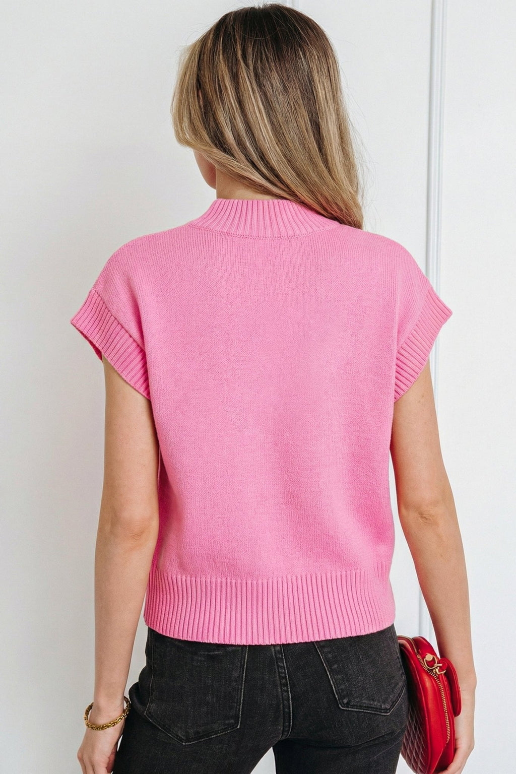 Heart Graphic Cropped Short Sleeve Sweater - Rooted & Reckless Co.