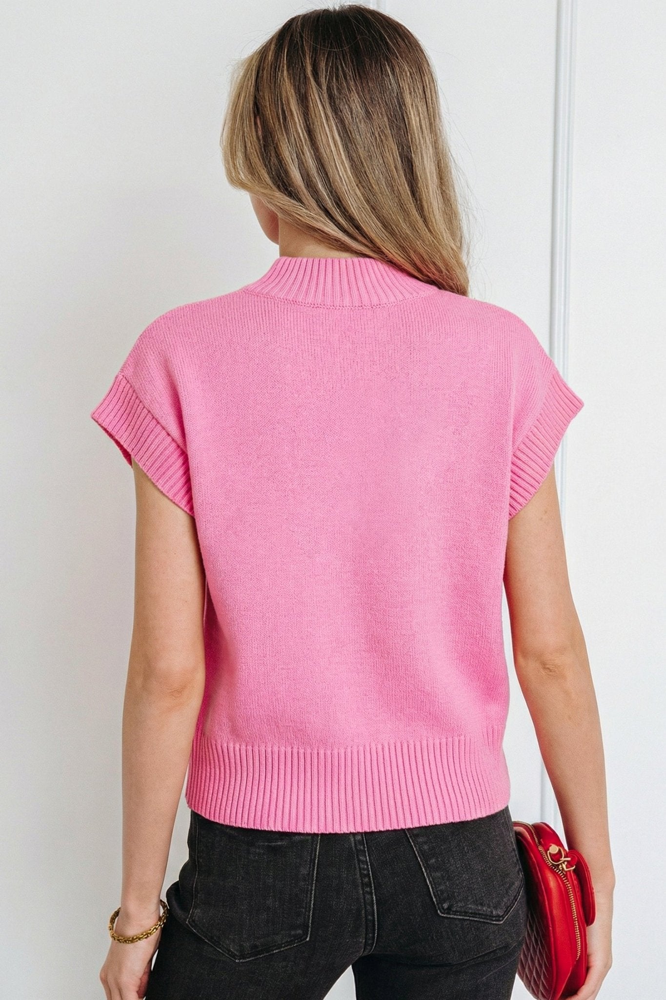 Heart Graphic Cropped Short Sleeve Sweater - Rooted & Reckless Co.