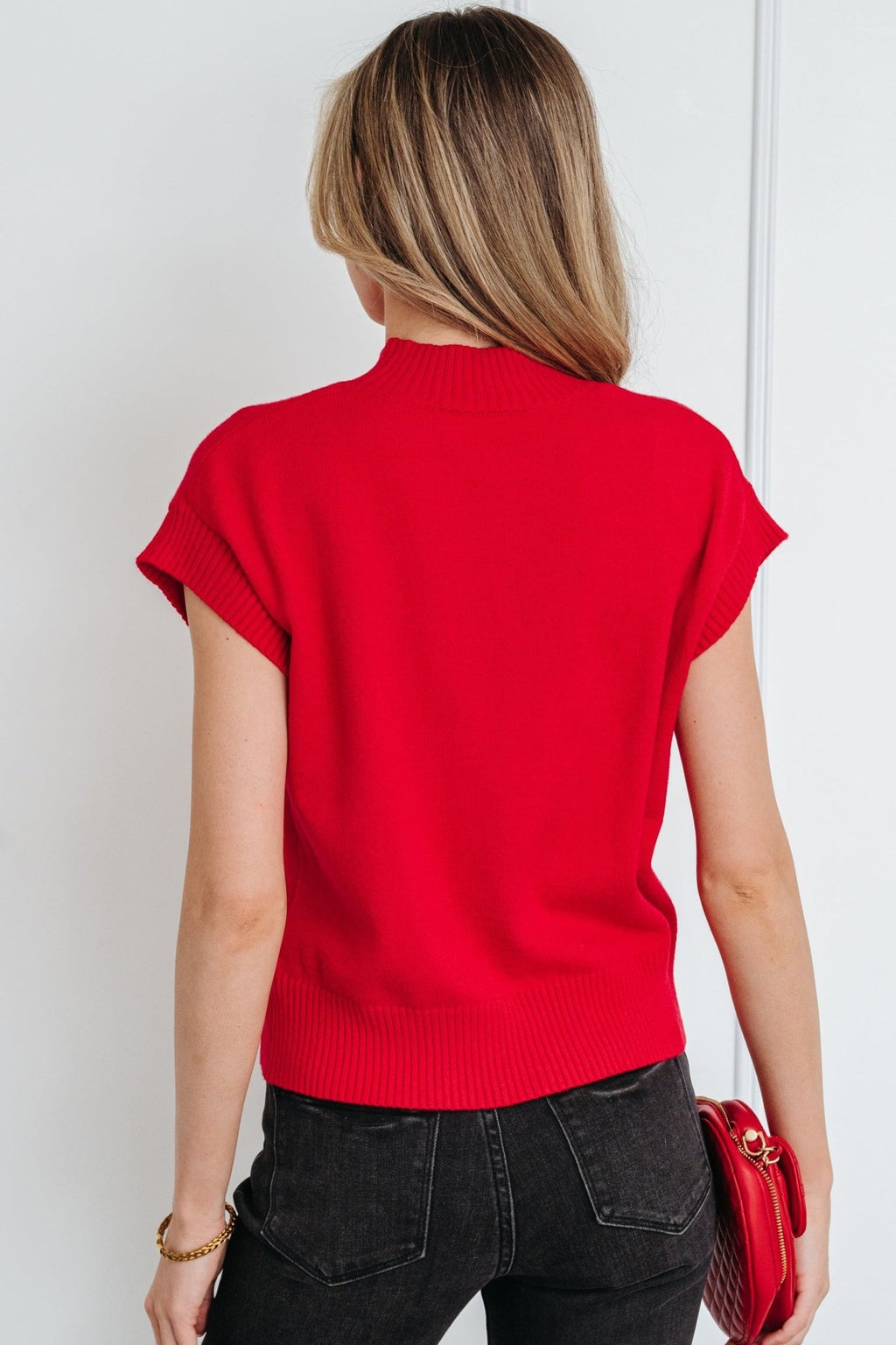 Heart Graphic Cropped Short Sleeve Sweater - Rooted & Reckless Co.