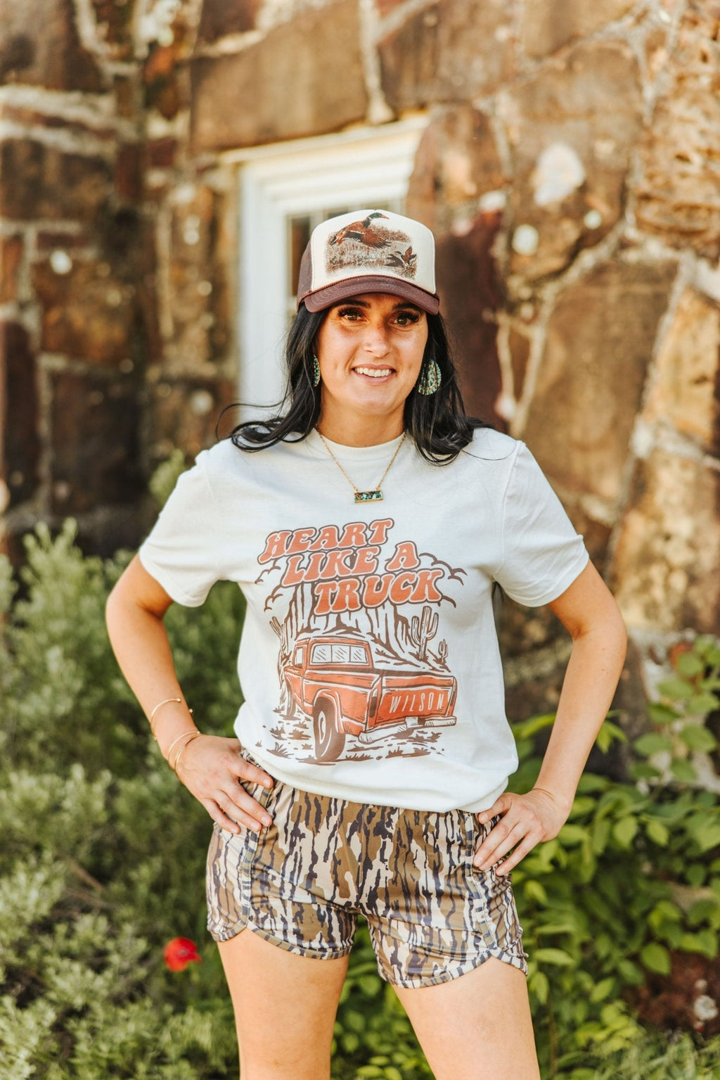 Heart Like A Truck Graphic Tee - Coral - Rooted & Reckless Co.