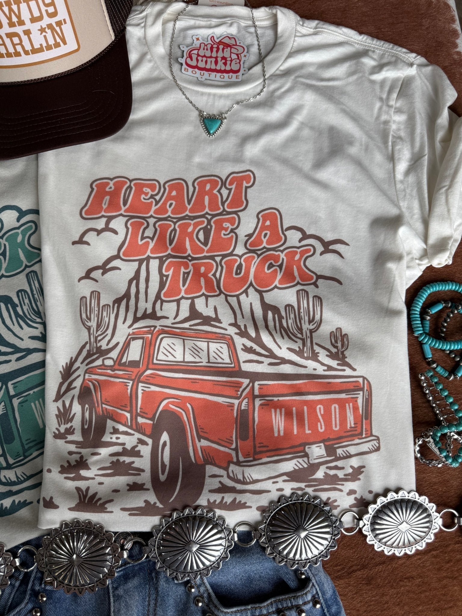 Heart Like A Truck Graphic Tee - Coral - Rooted & Reckless Co.