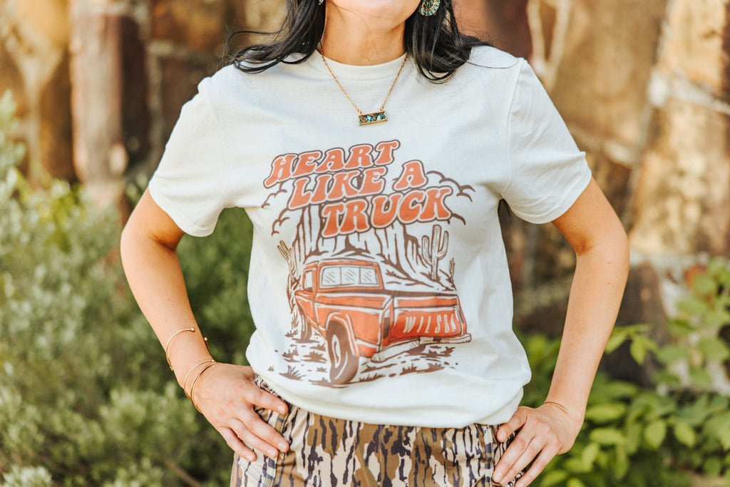 Heart Like A Truck Graphic Tee - Coral - Rooted & Reckless Co.
