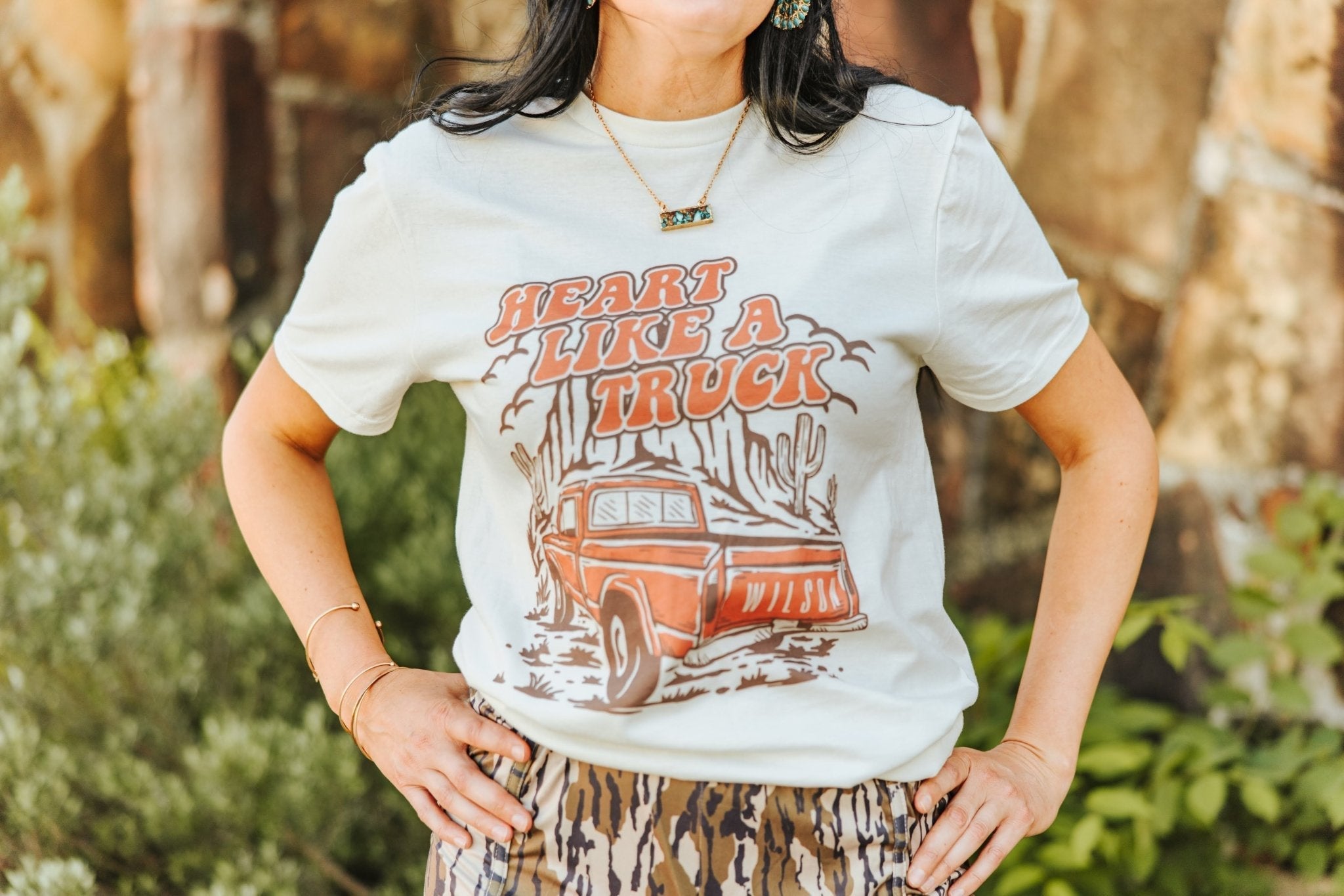 Heart Like A Truck Graphic Tee - Coral - Rooted & Reckless Co.