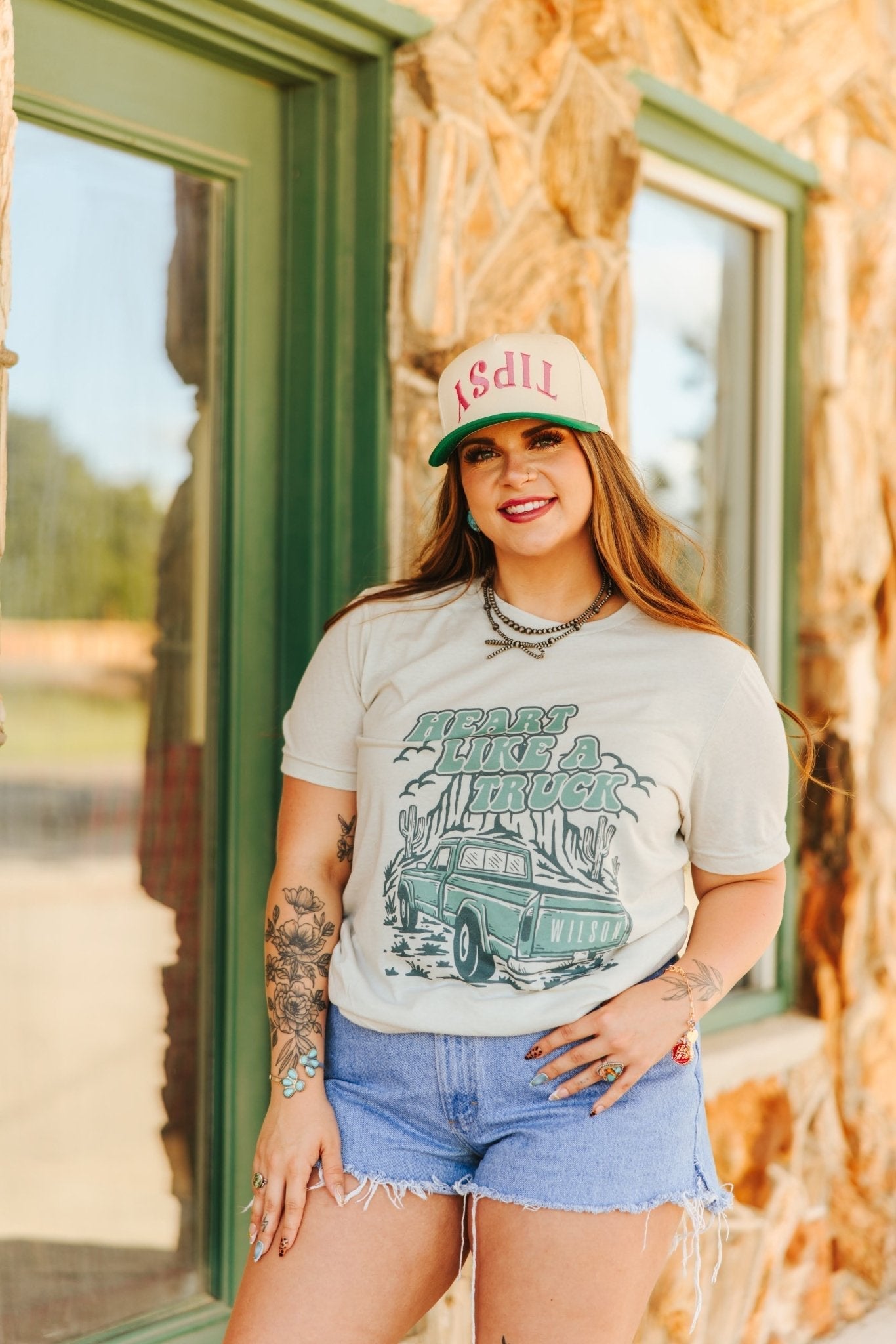 Heart Like A Truck Graphic Tee - Turquoise - Rooted & Reckless Co.
