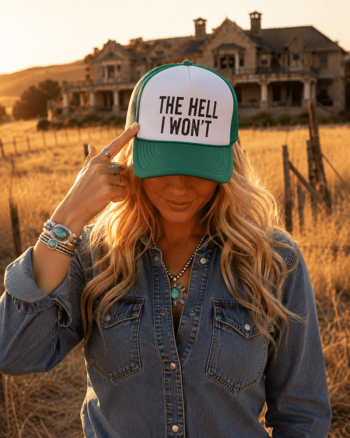 Hell I Won't Trucker Hat - Rooted & Reckless Co.