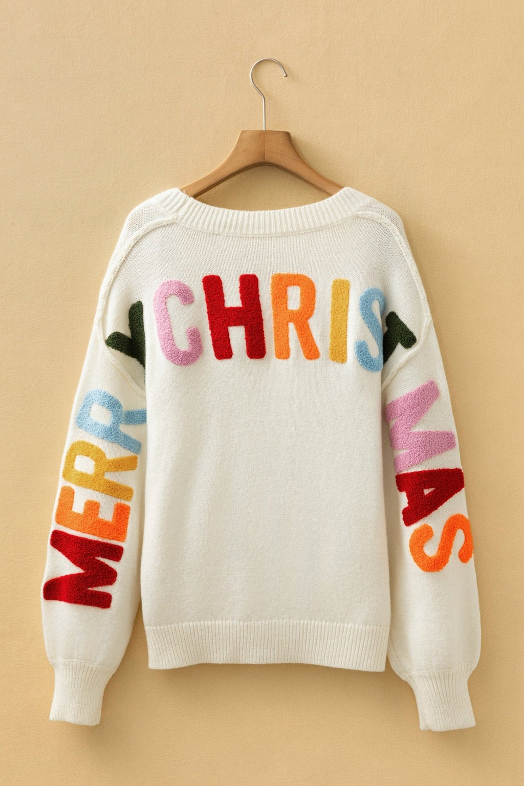 Ho Ho Ho Merry Christmas Buttoned V-Neck Cardigan - Rooted & Reckless Co.