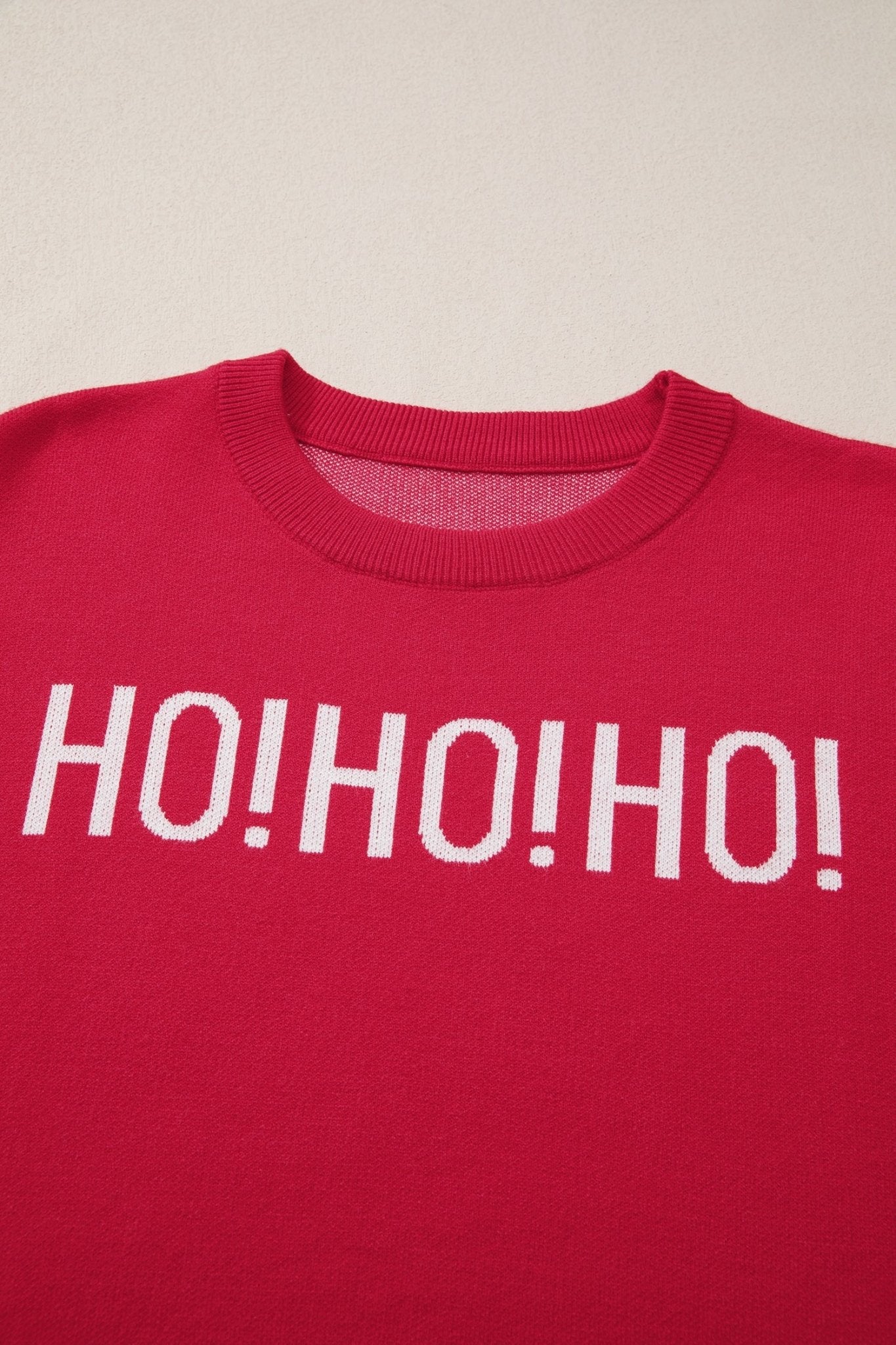 Ho Ho Ho Merry Christmas Drop Shoulder Sweater - Rooted & Reckless Co.