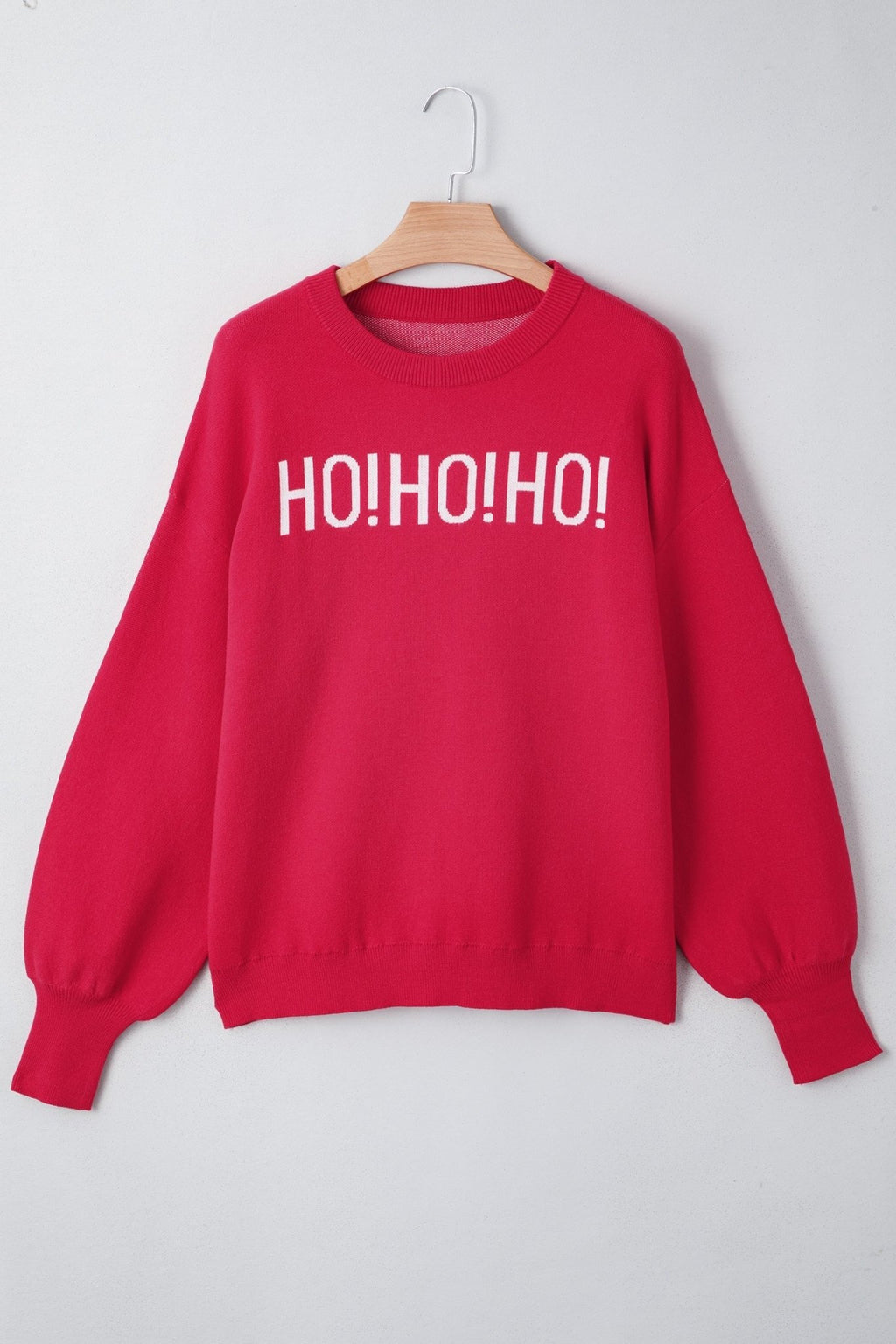 Ho Ho Ho Merry Christmas Drop Shoulder Sweater - Rooted & Reckless Co.
