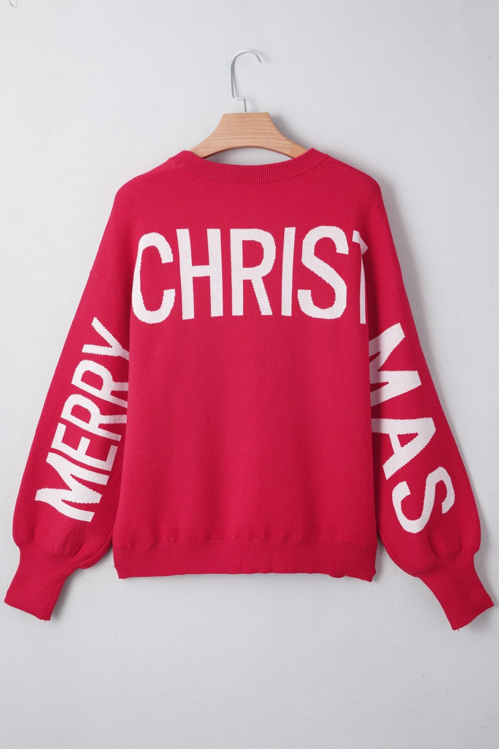 Ho Ho Ho Merry Christmas Drop Shoulder Sweater - Rooted & Reckless Co.