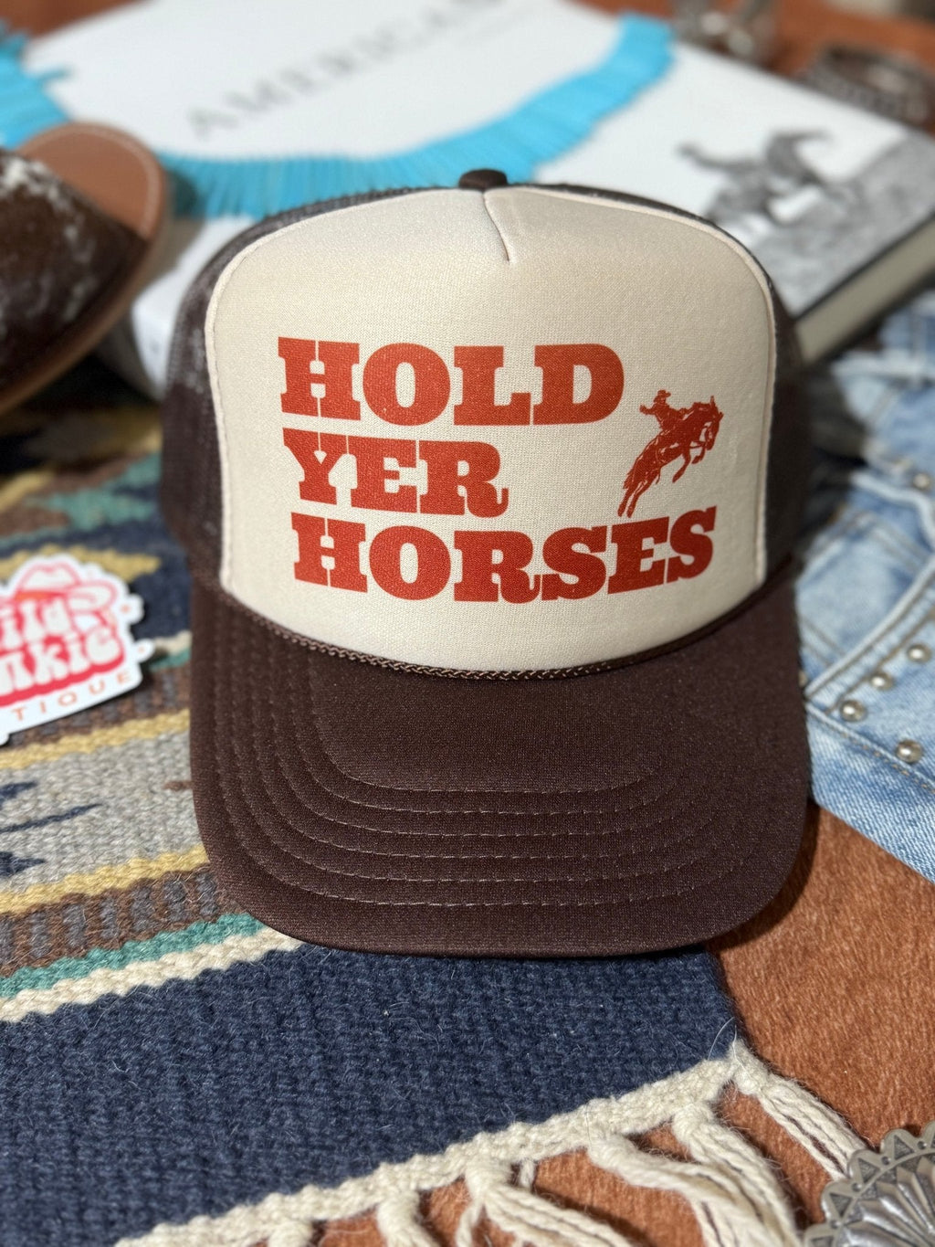 Hold Yer Horses Trucker Hat - Rooted & Reckless Co.