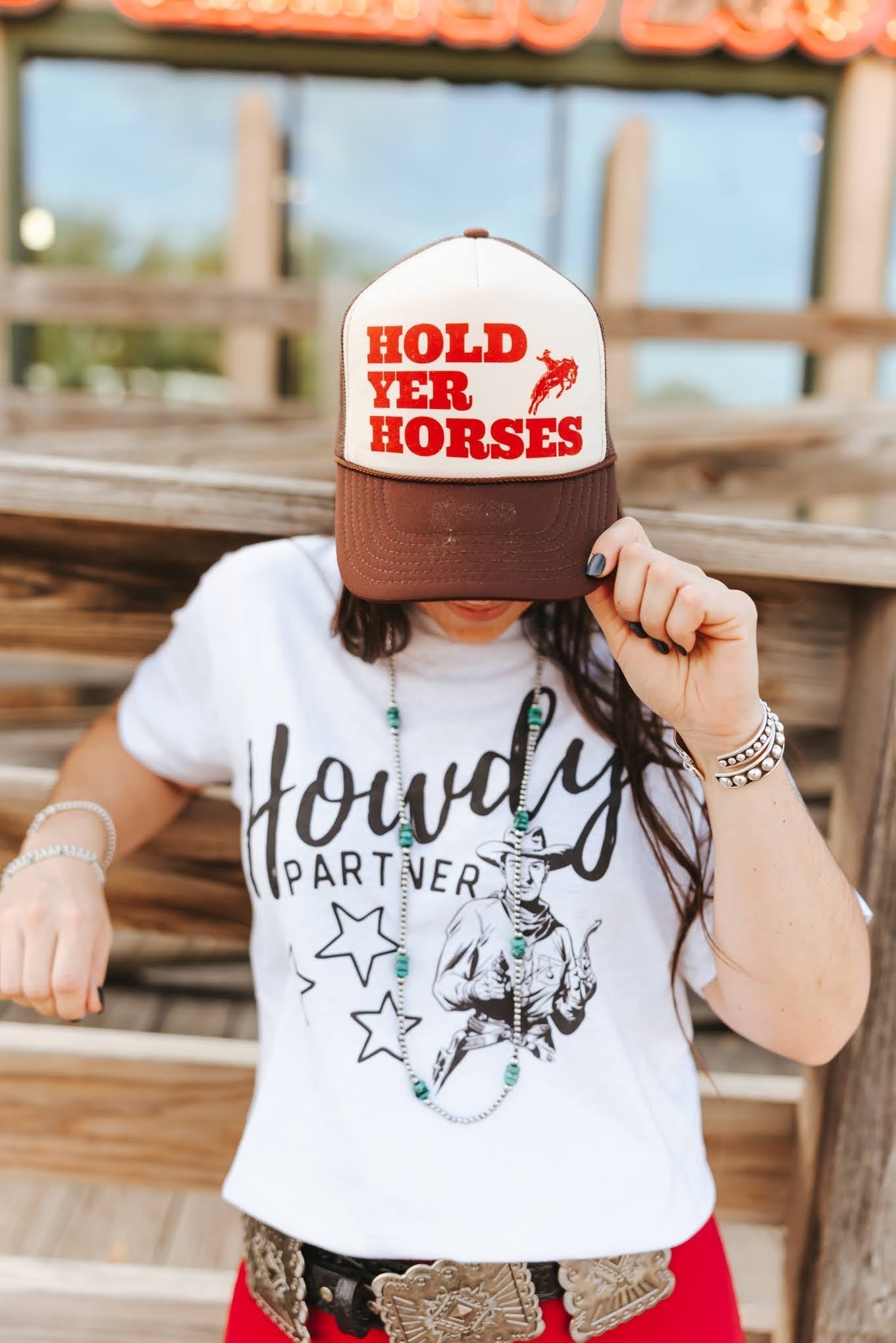 Hold Yer Horses Trucker Hat - Rooted & Reckless Co.