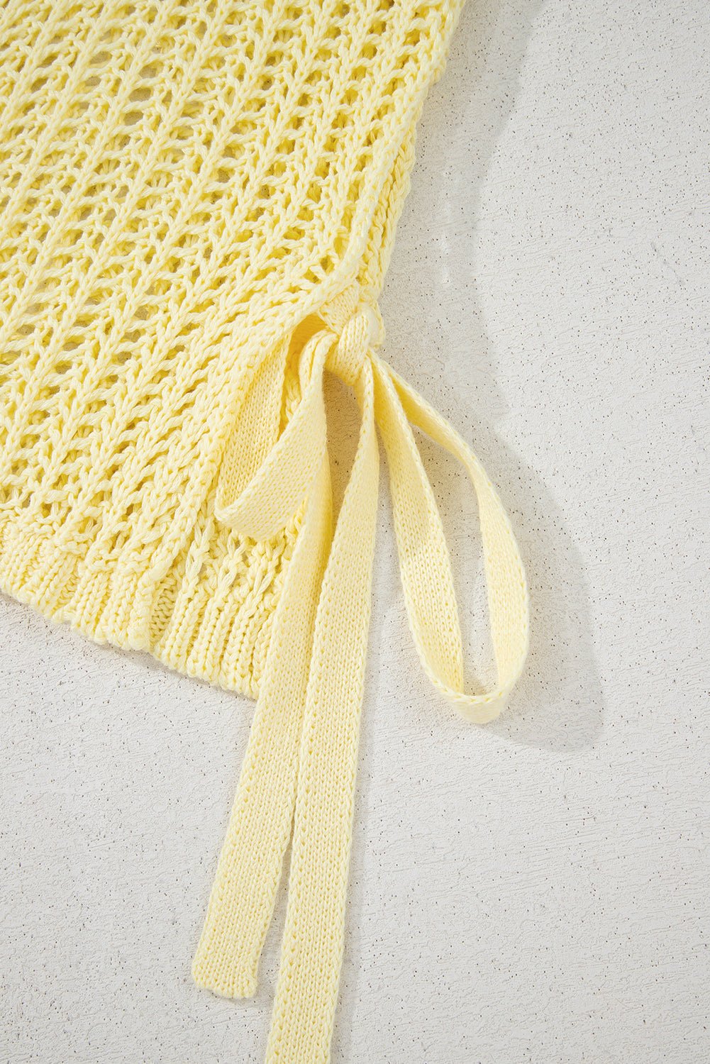 Hollow-out Crochet Tie Side Short Sleeve Sweater - Rooted & Reckless Co.