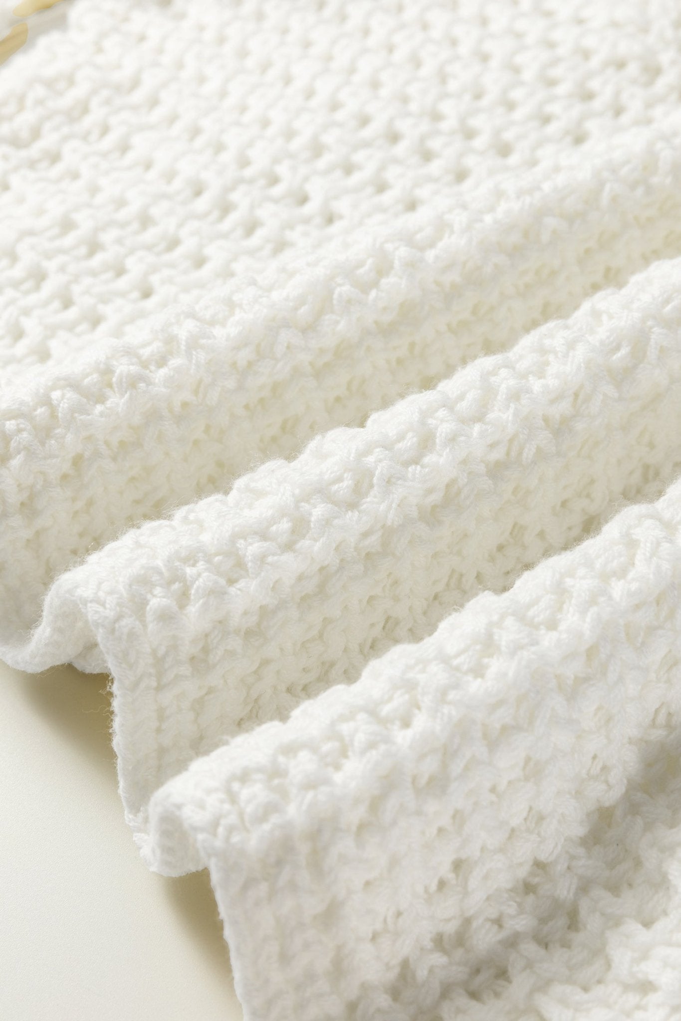Hollowed Knit Wide Sleeve Pullover Sweater - Rooted & Reckless Co.