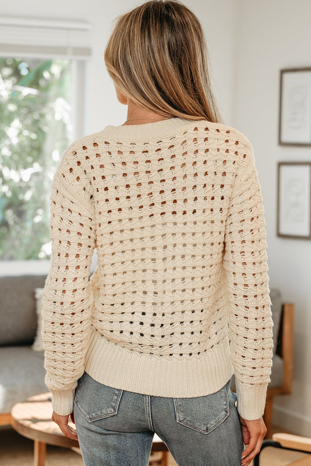 Hollowed Knit Zip Up Sweater Cardigan - Rooted & Reckless Co.