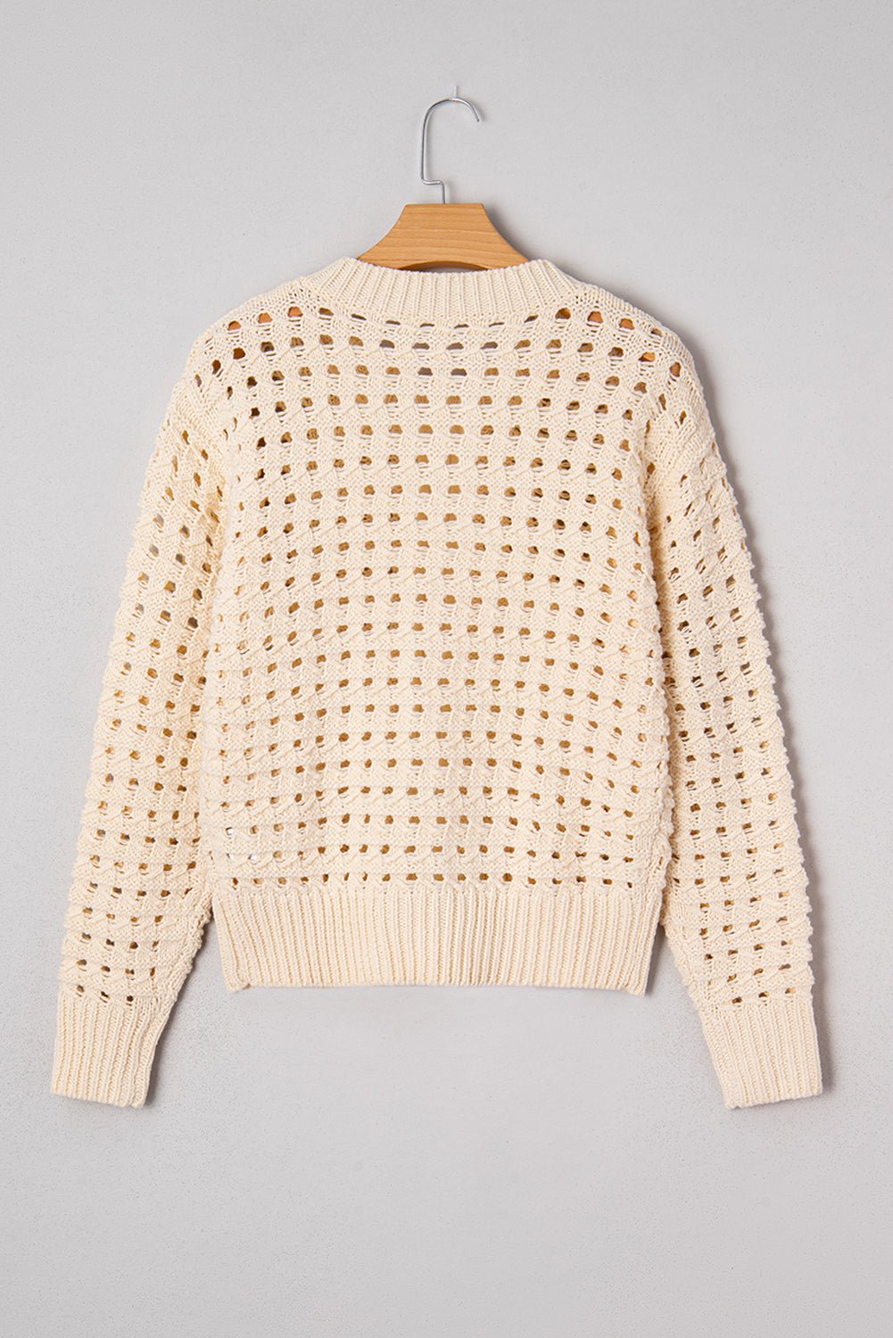 Hollowed Knit Zip Up Sweater Cardigan - Rooted & Reckless Co.