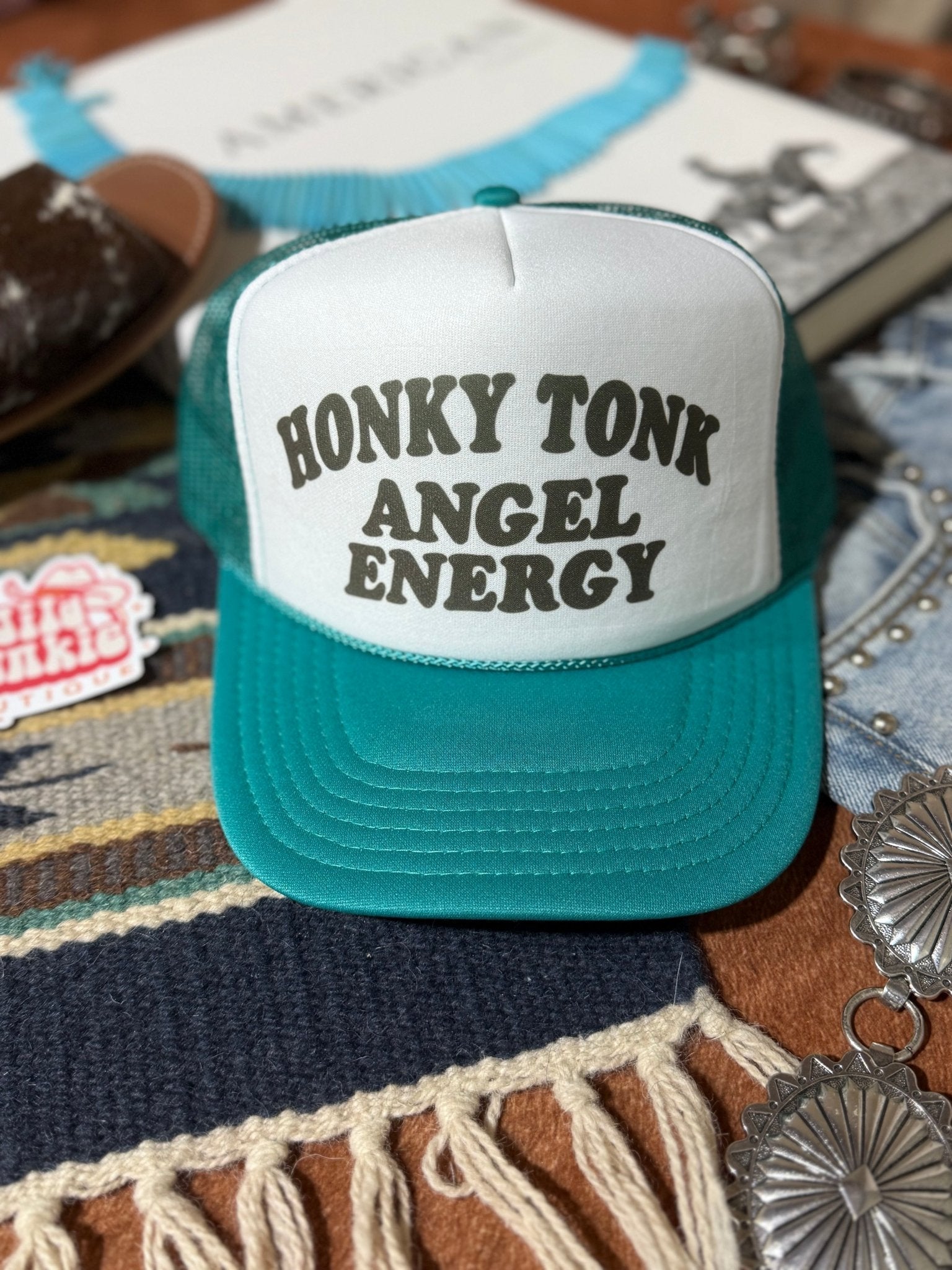 Honky Tonk Angel Energy Trucker Hat - Rooted & Reckless Co.