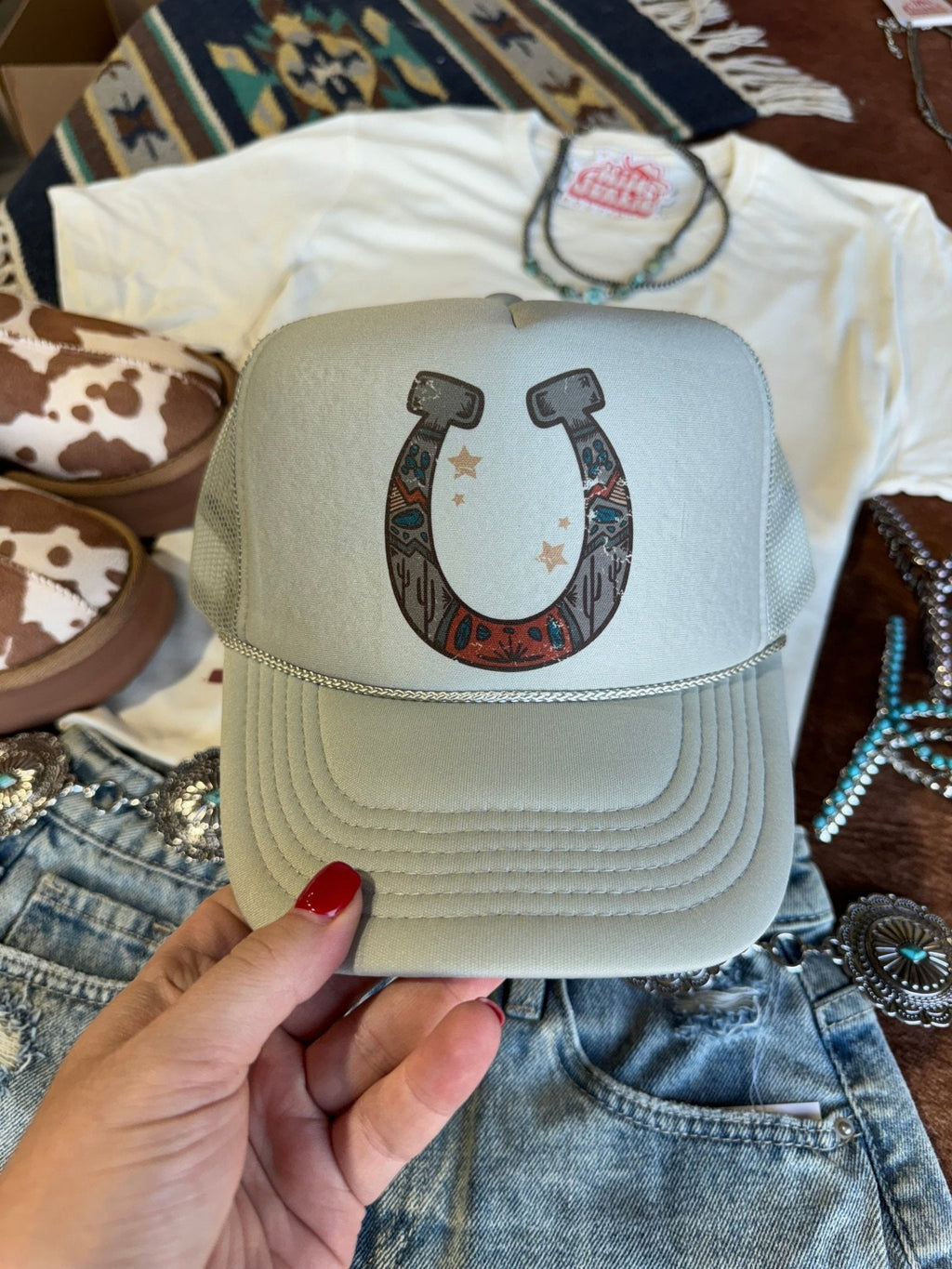 Horse Shoe Trucker Hat - Rooted & Reckless Co.
