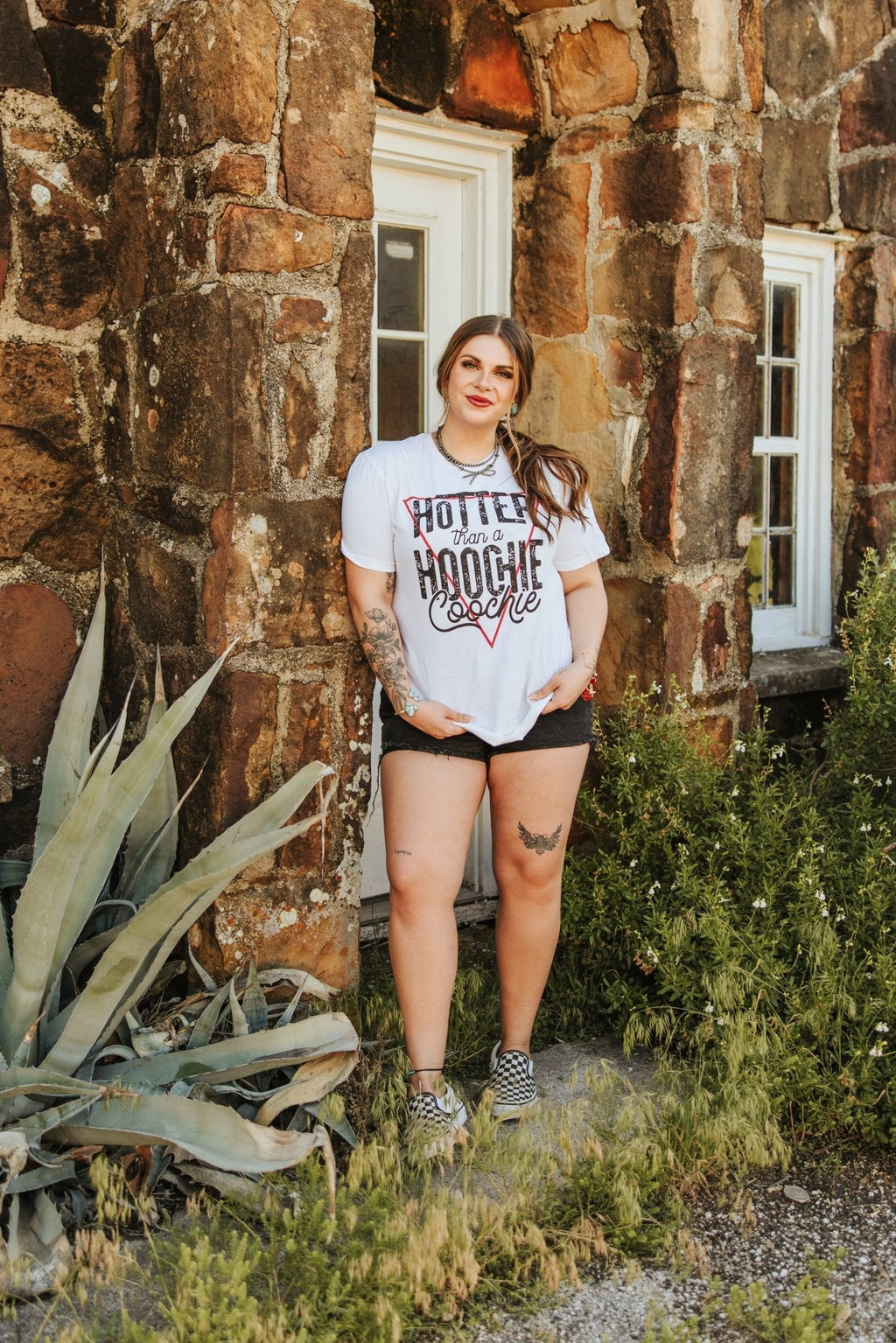 Hotter Than A Hoochie Coochie Graphic Tee - White - Rooted & Reckless Co.