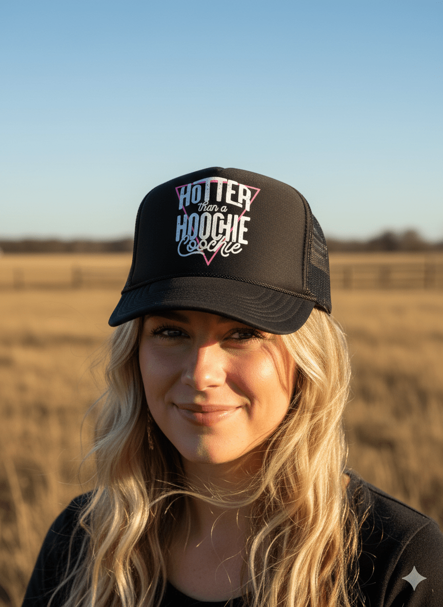 Hotter Than A Hoochie Coochie Trucker Hat - Rooted & Reckless Co.