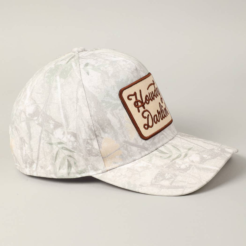 "Howdy Darlin'" Realtree Camo Patch Trucker Hat — 100% Cotton with Adjustable Snapback - Rooted & Reckless Co.