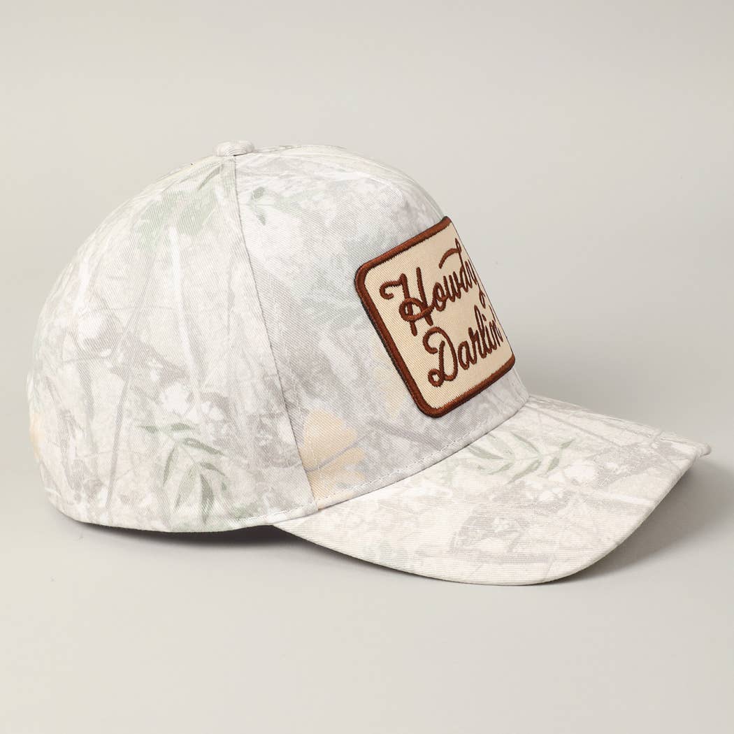 "Howdy Darlin'" Realtree Camo Patch Trucker Hat — 100% Cotton with Adjustable Snapback - Rooted & Reckless Co.