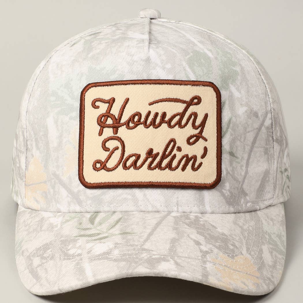 "Howdy Darlin'" Realtree Camo Patch Trucker Hat — 100% Cotton with Adjustable Snapback - Rooted & Reckless Co.