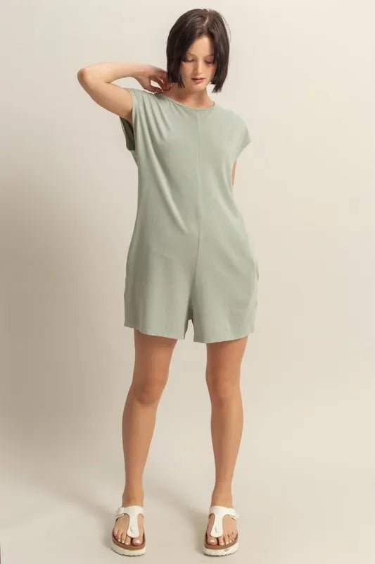 HYFVE Round Neck Cap Sleeve Relaxed Fit Breezy Romper - Rooted & Reckless Co.