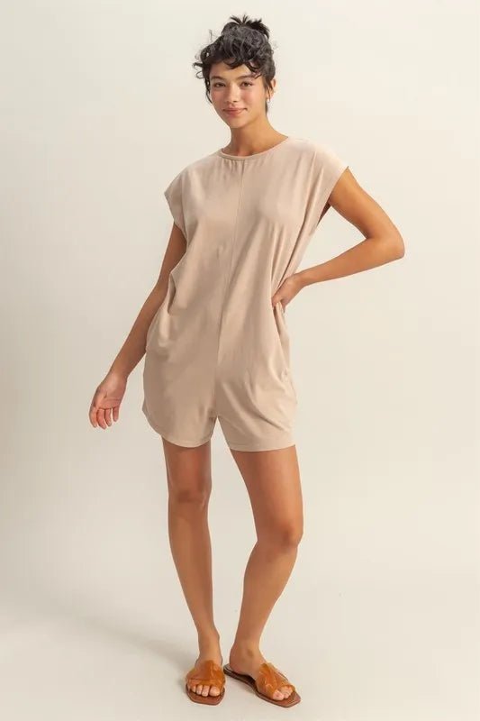 HYFVE Round Neck Cap Sleeve Relaxed Fit Breezy Romper - Rooted & Reckless Co.