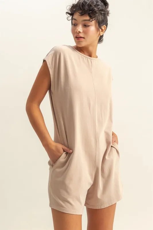 HYFVE Round Neck Cap Sleeve Relaxed Fit Breezy Romper - Rooted & Reckless Co.